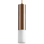 Opus Pendant - Satin Copper / White Opal Glass