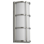 Leda Outdoor Wall Sconce - Satin Nickel / Matte White Acrylic