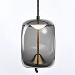 Knot Cilindro Pendant - Overstock - Chrome Black / Glossy Smoke Grey