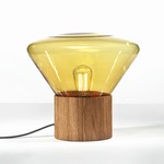 Muffins Table Lamp - Natural Waxed European Oak / Transparent Amber