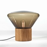 Muffins Table Lamp - Natural Waxed European Oak / Transparent Smoke Brown