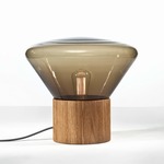 Muffins Table Lamp - Natural Waxed European Oak / Transparent Smoke Brown