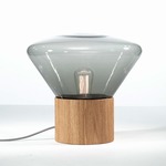 Muffins Table Lamp - Natural Waxed European Oak / Transparent Smoke Grey