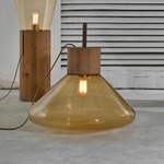 Muffins Lamp - Natural Waxed American Walnut / Transparent Amber