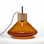 Muffins Lamp - Natural Waxed American Walnut / Transparent Cognac