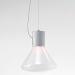 Muffins Pendant - White Stained European Oak / Transparent Opaline