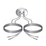 Kable Lite Center Power Dual Feed Canopy - Satin Nickel