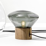 Muffins Table Lamp - Natural Waxed American Walnut / Transparent Smoke Grey