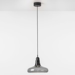 Shadows Wide Pendant - Black Stained European Oak / Transparent Smoke Grey