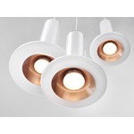 Whistle Multi Light Pendant - Copper / White Cord / Transparent Opaline