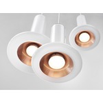 Whistle Multi Light Pendant - Copper / White Cord / Transparent Opaline