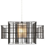 Mesh Cubic Medium Pendant - Black / White