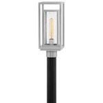 Republic 120V Outdoor Post / Pier Mount - Satin Nickel / Clear Seedy