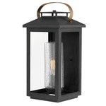 Atwater 120V Outdoor Wall Sconce - Black / Clear Seedy
