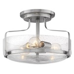 Harper Semi Flush Mount - Brushed Nickel / Clear Seedy