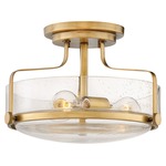 Harper Semi Flush Mount - Heritage Brass / Clear Seedy