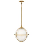 Odeon Pendant - Satin Brass / Etched Glass
