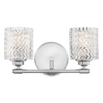 Elle Bathroom Vanity Light - Chrome / Clear Chevron