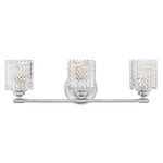 Elle Bathroom Vanity Light - Chrome / Clear Chevron