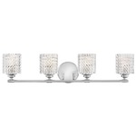 Elle Bathroom Vanity Light - Chrome / Clear Chevron