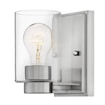 Miley Clear Glass Wall Light - Brushed Nickel / Clear