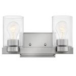 Miley Clear Glass Bathroom Vanity Light - Brushed Nickel / Clear