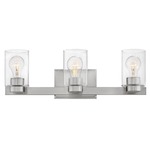 Miley Clear Glass Bathroom Vanity Light - Brushed Nickel / Clear