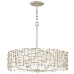 Farah Chandelier - Silver Leaf / White