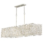 Farrah Linear Chandelier - Silver Leaf / White Linen