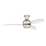 Bordeaux UCI 3 Speed Ceiling Fan with Light - Polished Nickel / Clear