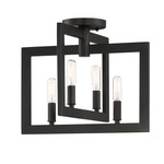 Portrait Semi Flush Ceiling Light - Espresso 