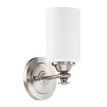 Dardyn Wall Light - Brushed Polished Nickel / White Frosted