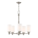 Dardyn Chandelier - Brushed Polished Nickel / White Frosted