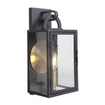 Wolford Outdoor Wall Light - Textured Matte Black / Clear Seeded