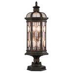 Devonshire Outdoor Post Light - Antique Bronze / Seedy Glass