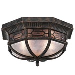 Devonshire Outdoor Ceiling Light Fixture - Antique Bronze / Seedy Glass