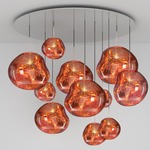 Melt Mega Multi Light Pendant - Gold / Copper