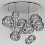 Melt Mega Multi Light Pendant - Silver / Silver