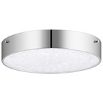 Crystal Moon Round Ceiling Light Fixture - Chrome / Clear
