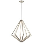 Everest Pendant - Satin Nickel / White