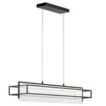 Vega Linear Pendant - Matte Black / Clear