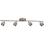 Cantrell Wall / Ceiling Fixed Rail Kit with Adjustable Heads - Satin Nickel