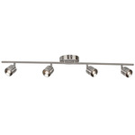 Core Wall / Ceiling Fixed Rail Kit with Adjustable Heads - Satin Nickel / Clear