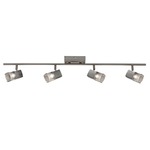 Metro Wall / Ceiling Fixed Rail Kit with Adjustable Heads - Satin Nickel / Frosted
