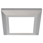 Atlas Square Flush Mount Ceiling Light - Satin Nickel / White