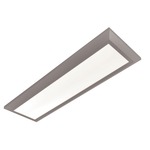 Atlas Linear Flush Mount Ceiling Light - Satin Nickel / White