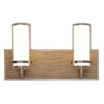 Arden Bathroom Vanity Light - Walnut / Satin Nickel / Clear / White