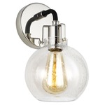 Clara Wall Sconce - Polished Nickel / Clear Seeded