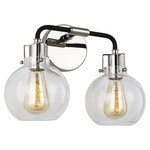 Clara Bathroom Vanity Light - Polished Nickel / Clear Seeded