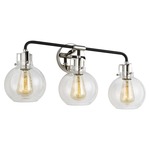 Clara Bathroom Vanity Light - Polished Nickel / Clear Seeded